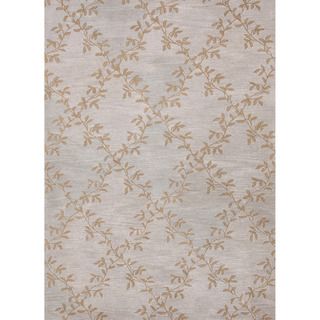 Hand tufted Transitional Floral Pattern Blue Rug (96 X 136)