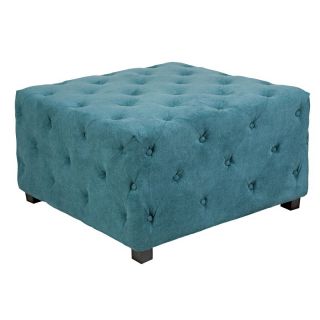 angeloHOME Duncan Parisian Large Tufted Cube   Teal Blue   OTT307 CPR64A