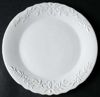 American Atelier Bianca Laurel Dinner Plate, Fine China Dinnerware   All White,E
