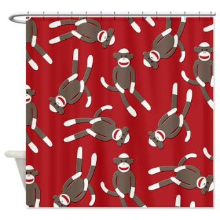  Red Sock Monkey Print Shower Curtain  Use code FREECART at Checkout