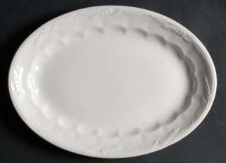 Royal Crownford Wheat (Grey White) 11 Oval Serving Platter, Fine China Dinnerwa