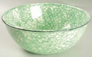 Stangl Town & Country Green 10 Large Salad Serving Bowl, Fine China Dinnerware