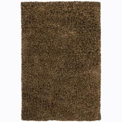 Handwoven Black/brown Mandara New Zealand Wool Shag Rug (9 X 13) (BlackPattern Shag Tip We recommend the use of a  non skid pad to keep the rug in place on smooth surfaces. All rug sizes are approximate. Due to the difference of monitor colors, some rug