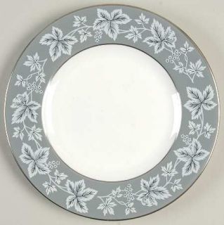 Wedgwood Moselle Gray Bread & Butter Plate, Fine China Dinnerware   Gray Rim,Whi