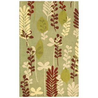 Handmade Ferns Light Green Wool Rug (29 X 49) (IvoryPattern FloralMeasures 0.625 inch thickTip We recommend the use of a non skid pad to keep the rug in place on smooth surfaces.All rug sizes are approximate. Due to the difference of monitor colors, som
