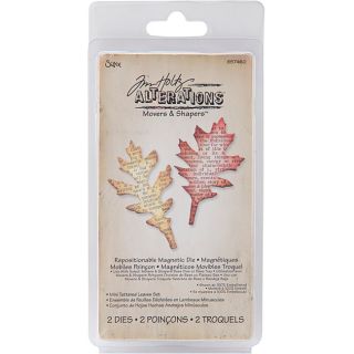Sizzix Movers and Shapers Magnetic Dies By Tim Holtz 2/pkg tattered Leaves (. Design Mini Tattered Leaves Set (2 3/8x1 1/4 to 2 3/8x1 1/2 inche). Designer Tim Holtz. Imported. )