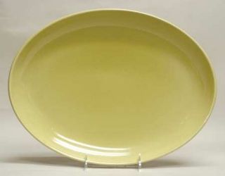 Iroquois Casual Avocado Yellow  14 Oval Serving Platter, Fine China Dinnerware