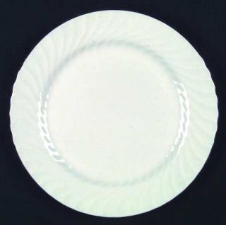 John Aynsley Silva Salad Plate, Fine China Dinnerware   White, Swirled Rim, Plat