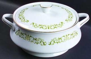 Fine China of Japan Bell Flower Round Covered Vegetable, Fine China Dinnerware  