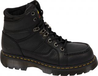 Mens Dr. Martens Telford ST 8 Tie Mocc Toe Boot   Black Industrial Grizzly Boot