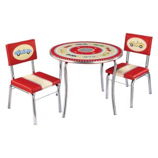 Guidecraft Retro Racers Table & Chairs Set Multicolor   G85802