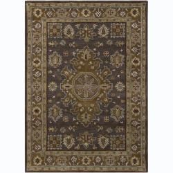 Hand tufted Bajrang Oriental Grey Wool Rug (5 X 7)