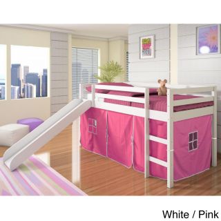 Twin Size Tent Loft Bed With Slide And Slat Kit