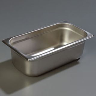 Carlisle 1/3 Size Steam Table Pan   4 D, Stainless Steel