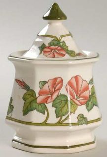 Villeroy & Boch Piccadilly Sugar Bowl & Lid, Fine China Dinnerware   Red Flowers