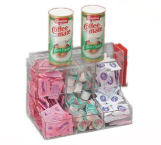 Cal Mil Clear Coffee Condiment Center w/ 3 Sections, 13 x 8 x 9 in High