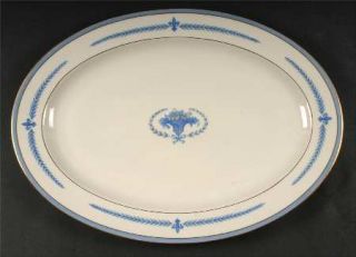 Lamberton Puritan 16 Oval Serving Platter, Fine China Dinnerware   Blue/Yellow