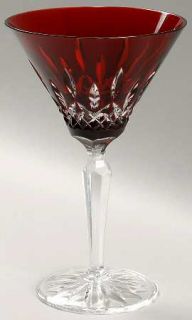 Waterford Lismore Ruby Martini   Vertical Cut On Bowl,Multisided Stem