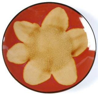 J A Designs Crackle Flower Dinner Plate, Fine China Dinnerware   Brown Sponged F
