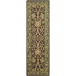 Handmade Kerman Chocolate/ Gold Wool Runner (23 X 12)