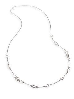 Adriana Orsini Roxy Pave Crystal Station Necklace   Silver