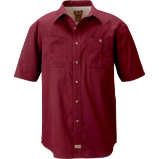 Gravel Gear Brushed Twill Short Sleeve Work Shirt with Teflon   Maroon, Large