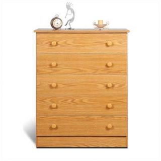 Prepac 5 Drawer Chest WHD 3038 5, OBD 3038 5, BHD 3038 5 Finish Oak