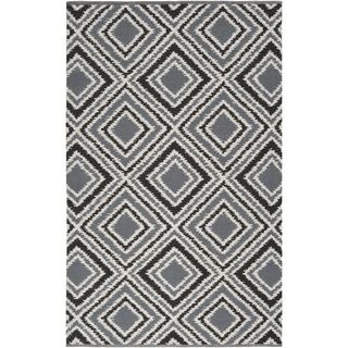 Hand woven Velva Grey Wool Rug (33 X 53)