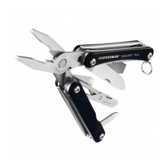 Leatherman 831195 Squirt PS4 Keychain MultiTool with Pliers 9 Tools Black