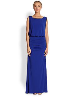 Laundry by Shelli Segal Beaded Gown   Twilight Blue