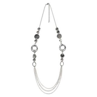 Womens Fashion Multi Strand Necklace   Silver(34)