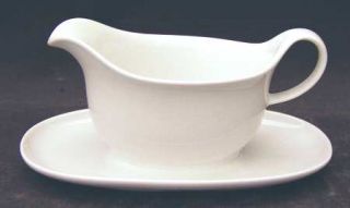 Arzberg Arzberg White (Shape 1382) Gravy Boat with Attached Underplate, Fine Chi