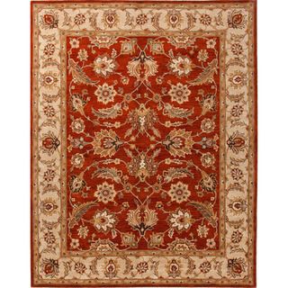 Hand tufted Traditional Oriental Red/ Orange Rug (9 X 12)