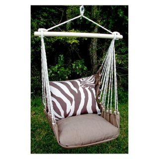 Magnolia Casual Zebra Print Hammock Chair and Pillow Set Multicolor   CHZB(C) SP
