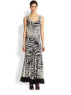 Fuzzi Zebra Print Maxi Dress   Swan