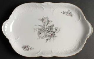 Rosenthal   Continental Grey Rose 15 Oval Serving Platter, Fine China Dinnerwar