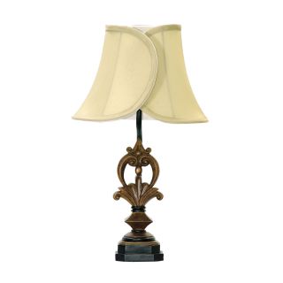 Dimond Lighting 1 light Table Lamp In Monmonth Bronze Finish (11 inches wide x 8 inches high Setting IndoorFixture finish BrownShades Cream shantung soft back shadeSocket switchNumber of lights One (1)Requires one (1) 100 watts medium bulb or 13.5 wat