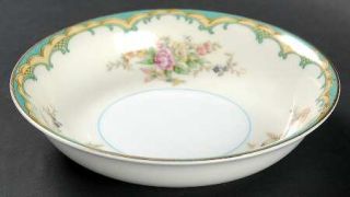 Noritake Ingram Fruit/Dessert (Sauce) Bowl, Fine China Dinnerware   Green & Yell