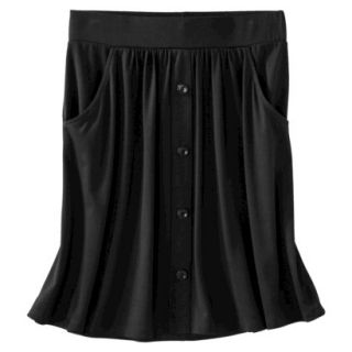 Merona Petites Button Front Skirt   Black XSP