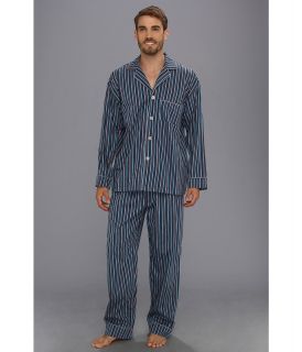 BedHead Mens Classic PJ Cotton Poplin Mens Pajama Sets (Navy)