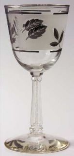 Libbey   Rock Sharpe Silver Leaf Wine Glass   Stem 3002  Z3361