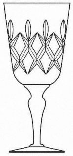 Stuart Tintern Water Goblet   Clear, Criss Cross &Vertical Cuts