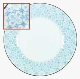 Royal Worcester Aragon Dinner Plate, Fine China Dinnerware   Blue Scrolls/Flower