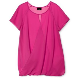 Mossimo Womens Overlay Top   Vivid Pink XL