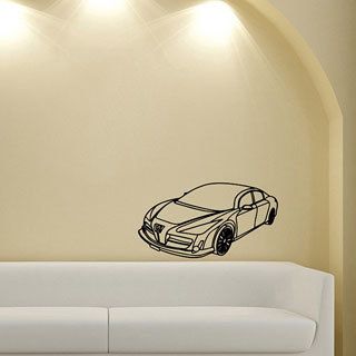 Machine Peugeot Style Housewares Wall Vinyl Decal Art (Glossy blackDimensions 25 inches wide x 35 inches long )