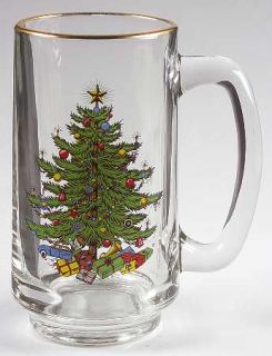 Cuthbertson Christmas Tree (Narrow Green Band,Cream) 12 Ounce Glassware Tankard,