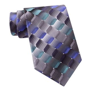 Van Heusen Shaded Geo Silk Tie, Green/Blue, Mens