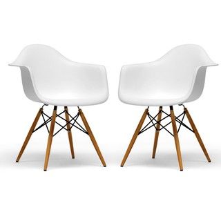 Retro classic White Accent Chairs (set Of 2)