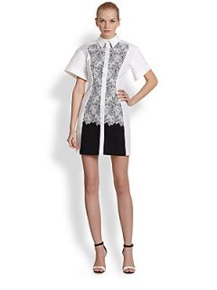 Peter Pilotto Lace Trimmed Cate Shirtdress   Lace
