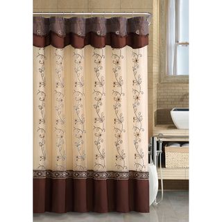Daphne Chocolate Shower Curtain (ChocolateMaterials 100 percent polyester Dimensions 72 inches wide x 72 inches longCare instructions Machine washableShower hooks and liner not includedThe digital images we display have the most accurate color possible